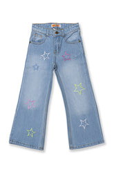 Light blue wide-Leg Denim Jeans